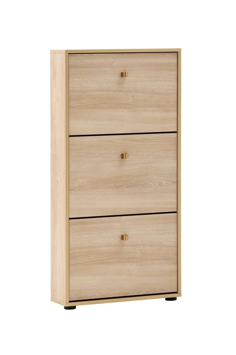 Schuhkipper Flora, 3er Eiche Nachbildung B/H/T: ca. 59,8x122x19,55 cm