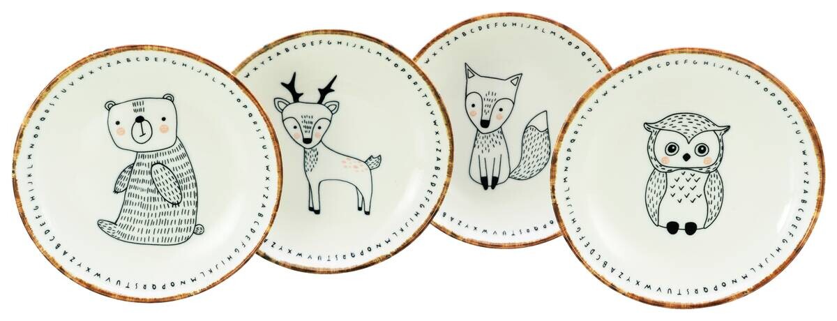 CreaTable Mehrzweckschalen Freunde des Waldes braun Steinzeug D: ca. 18,6 cm