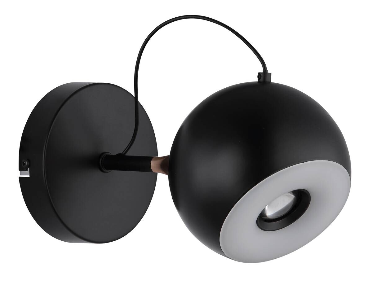 GLOBO Wandleuchte mattschwarz gold Metall D: ca. 12 cm 1 Brennstellen