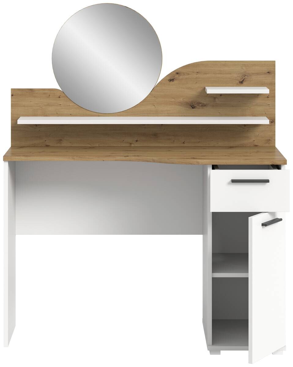 Schminktisch Vanity weiß Nox Oak Nachbildung B/H/T: ca. 110x135x46 cm