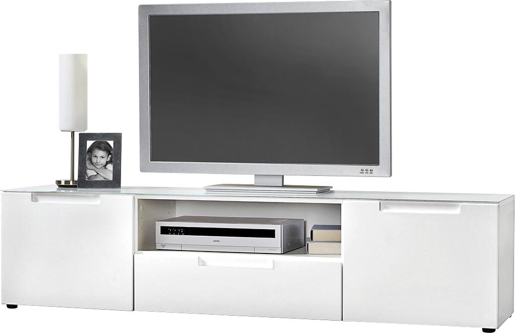 TV-Lowboard Mailand 6 weiß weiß Hochglanz B/H/T: ca. 168x41x40 cm