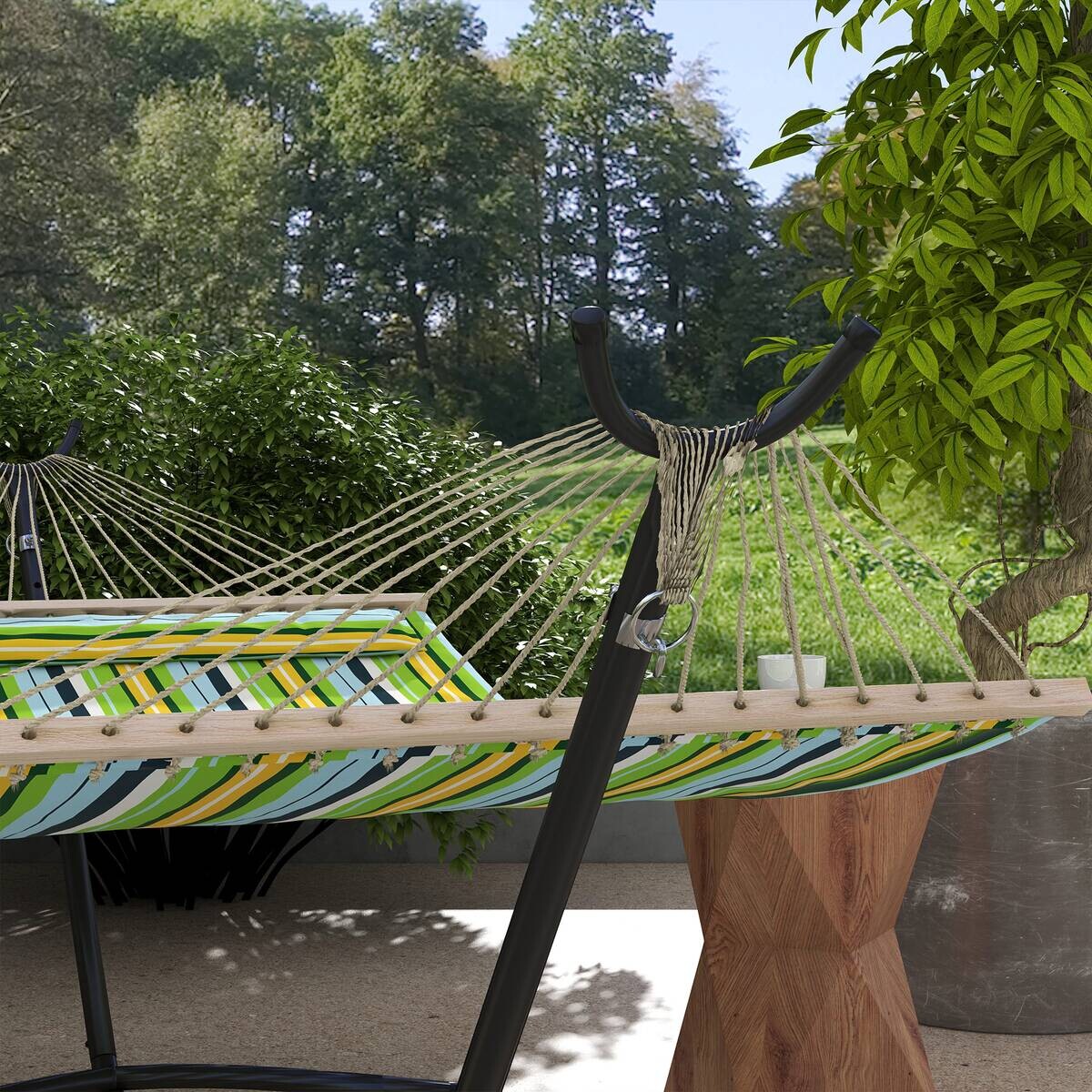 Outsunny Hängemattengestell schwarz Polypropylen B/H/L: ca. 120x290x115 cm