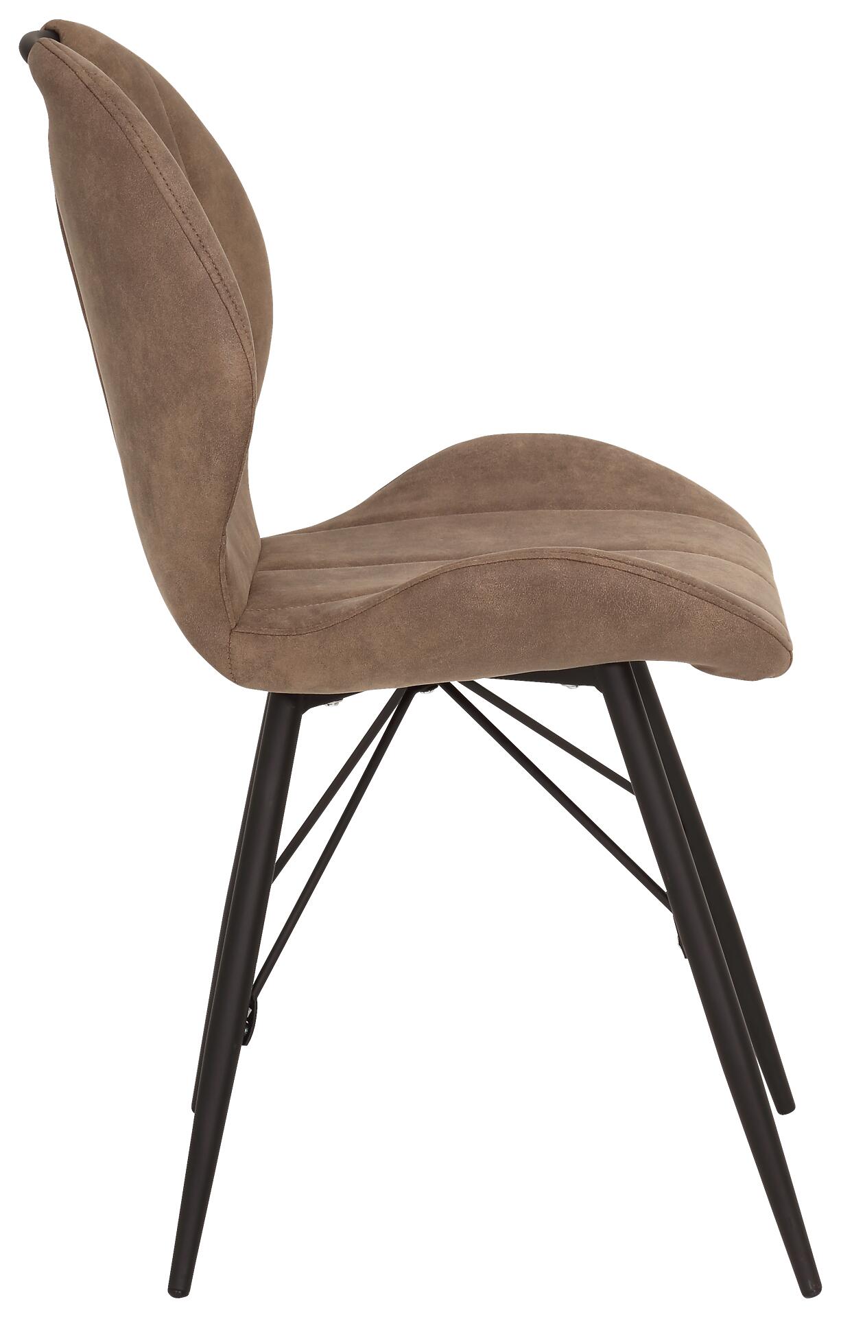 Stuhl Kate 2er Set braun Schlamm Microfaser B/H/T: ca. 50x86x56 cm