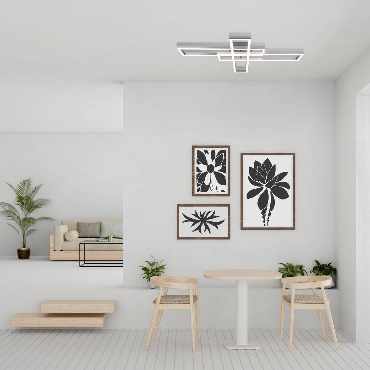 Näve Leuchten Deckenleuchte 1403060 Alu Kunststoff Metall B/H/T: ca. 60x11x95 cm null 6 Brennstellen