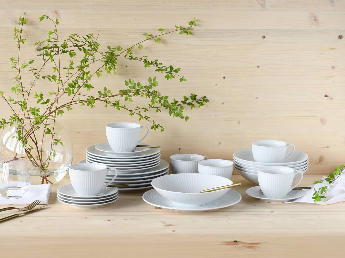 CreaTable Kombiservice Valencia weiß Porzellan 30 tlg.