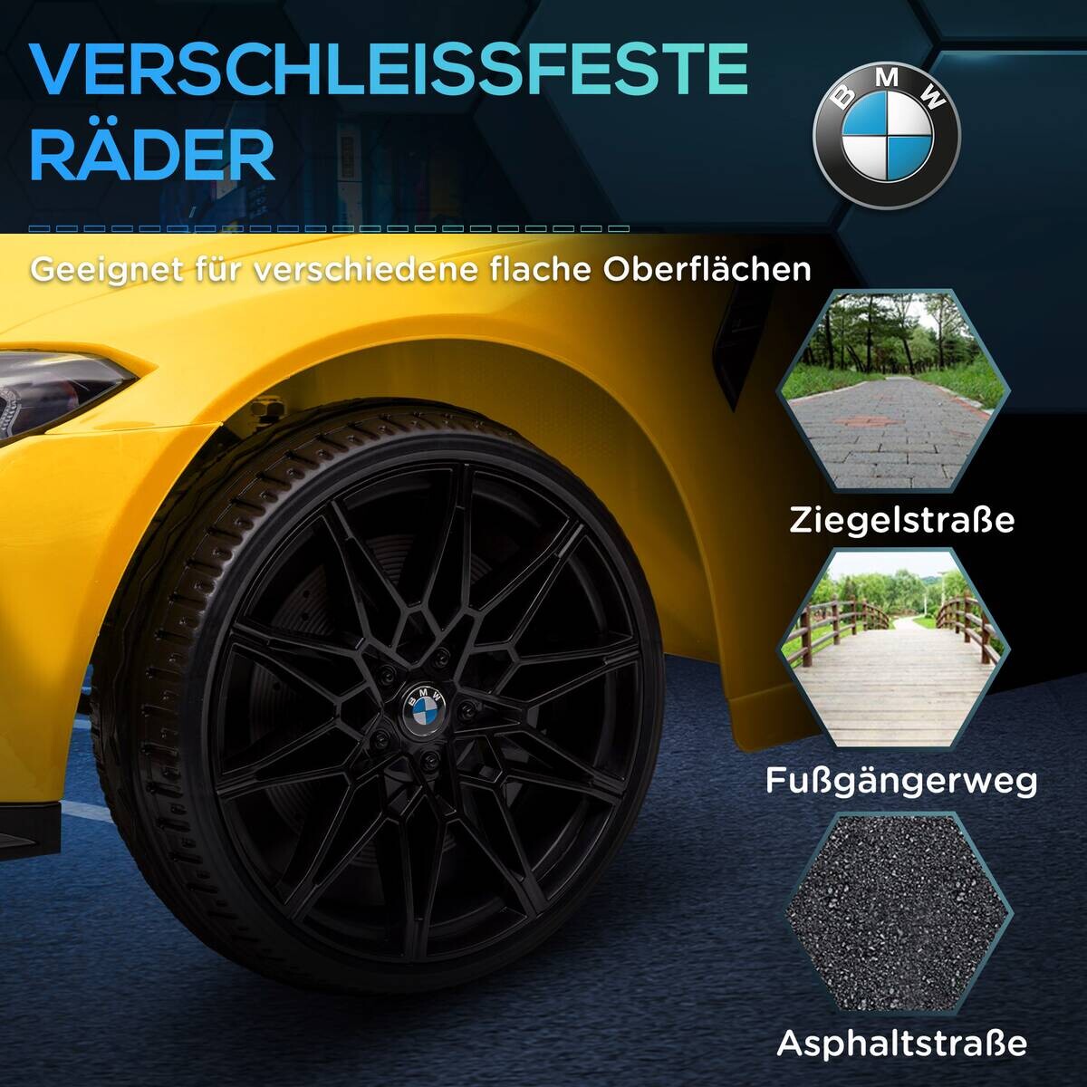 AIYAPLAY Kinder-Elektroauto gelb B/H/L: ca. 69,5x51x108 cm