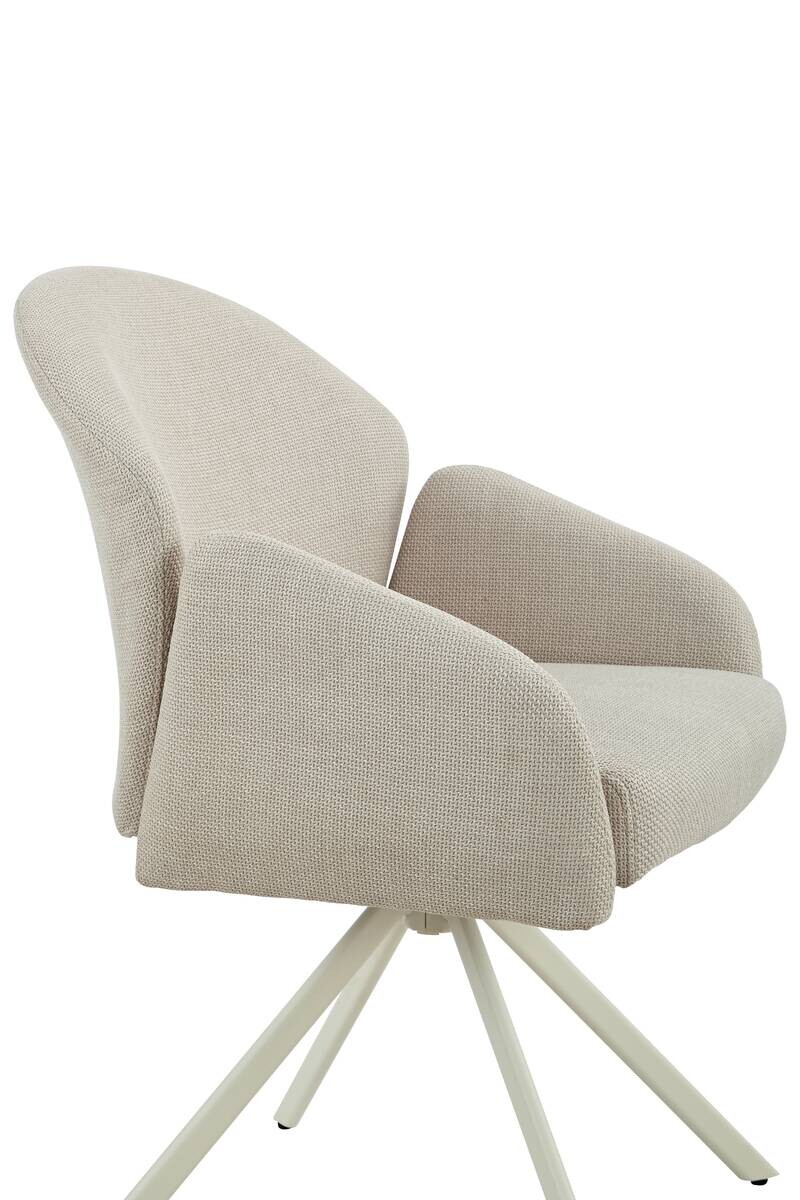 Drehstuhl Holly creme Microfaser Webstoff B/H/T: ca. 57x84x61 cm