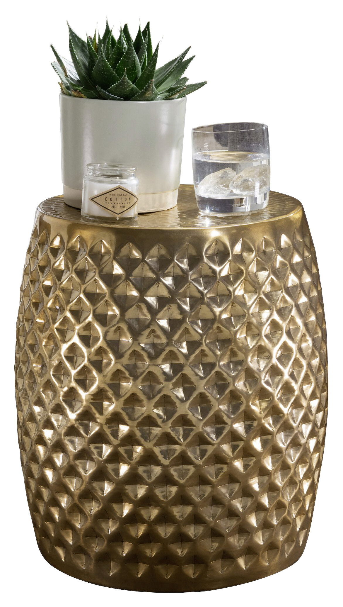 Beistelltisch gold Aluminium B/H/T: ca. 32x42x32 cm