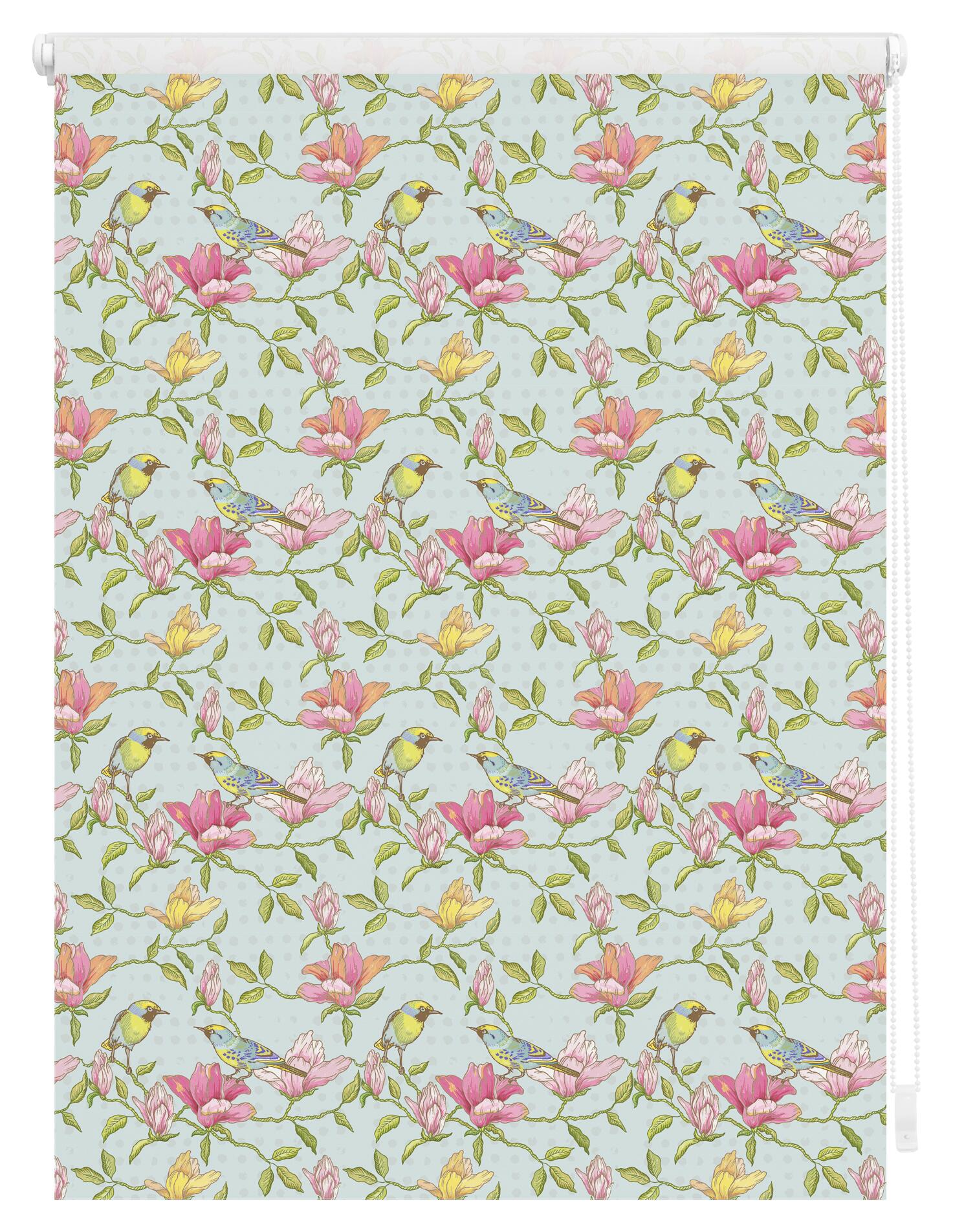 LICHTBLICK Verdunkelungsrollo Birds grün B/L: ca. 90x150 cm