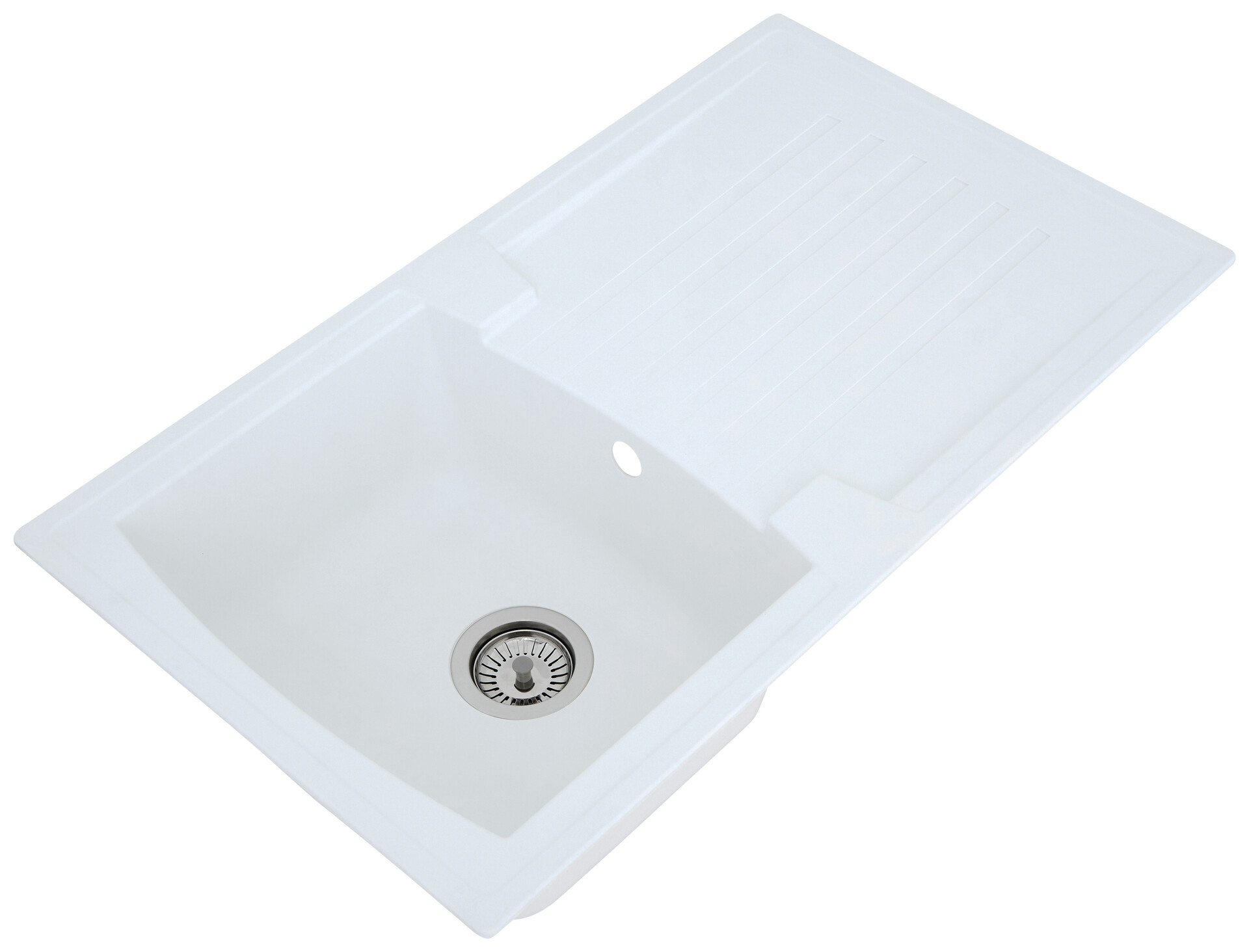 Respekta Einbauspüle Boston 86 x 50 W weiß Mineralite B/H/T: ca. 86x20x50 cm