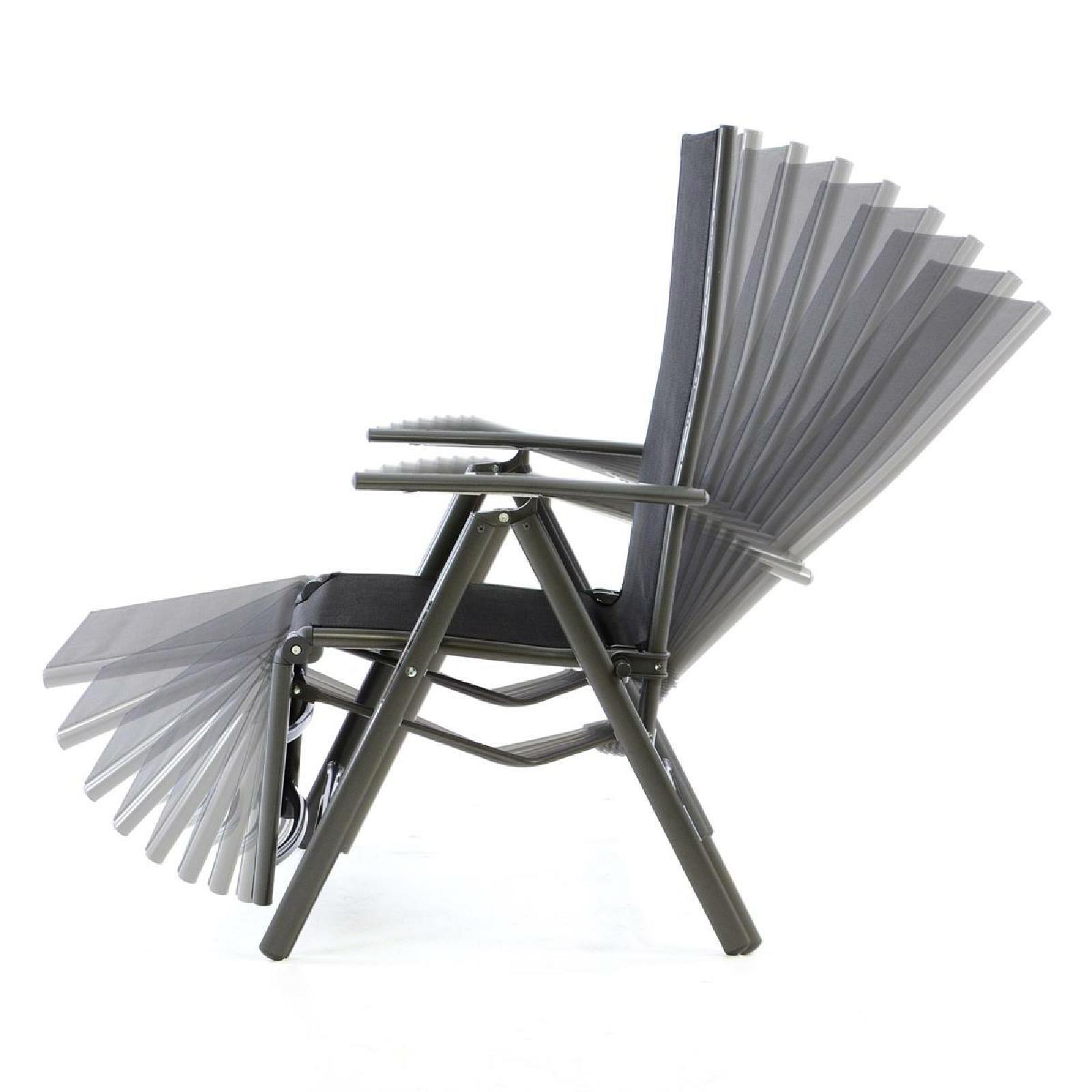 VCM Klappsessel schwarz Textilene B/H/T: ca. 55x112x60 cm