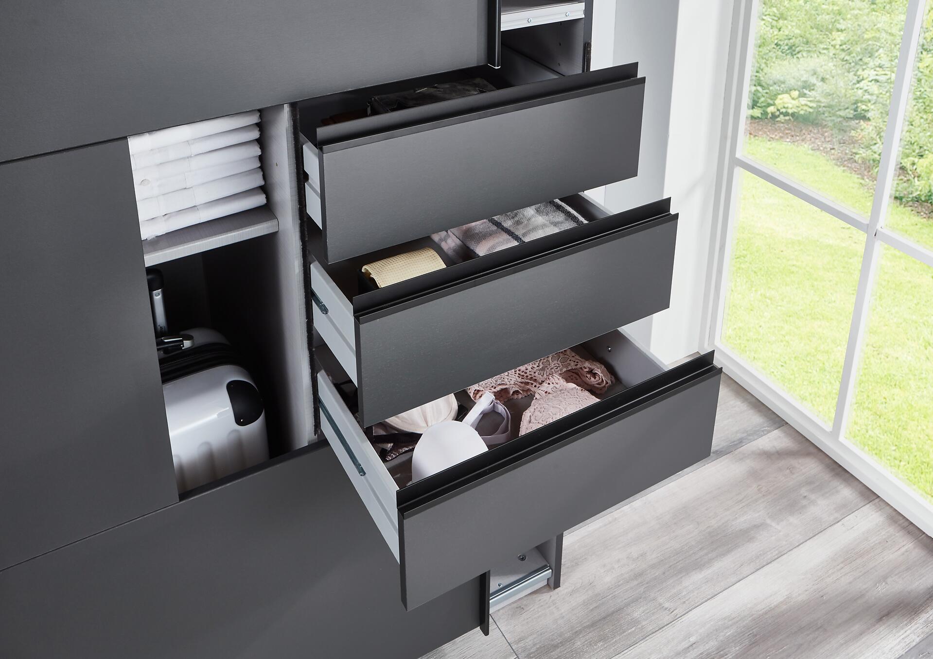 Schwebetürenschrank Saigon Graphit B/H/T: ca. 270x210x64 cm