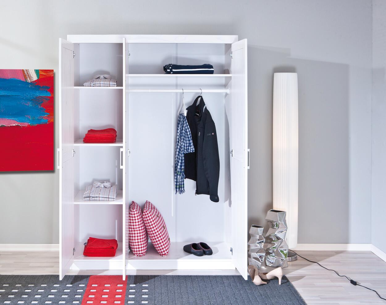 Kleiderschrank Magnus weiß B/H/T: ca. 140x190x55 cm