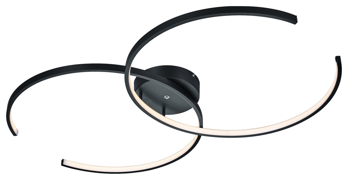 TRIO Deckenleuchte Citizen schwarz Metall B/H/T: ca. 94x8x55 cm 2 Brennstellen