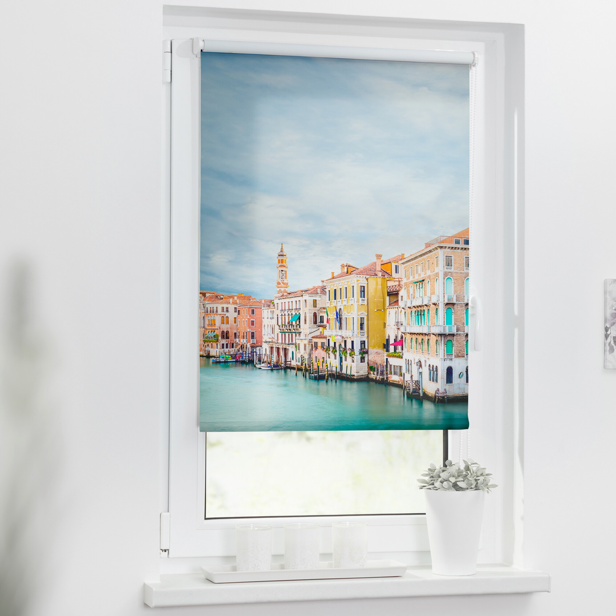 LICHTBLICK Verdunkelungsrollo Venedig blau B/L: ca. 70x150 cm