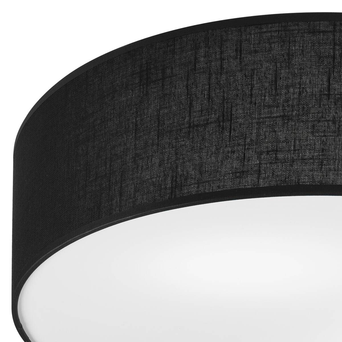 Lamkur Deckenleuchte VIVIAN 48536 schwarz PVC Textil Kunststoff H/L: ca. 13x45 cm E27 2 Brennstellen