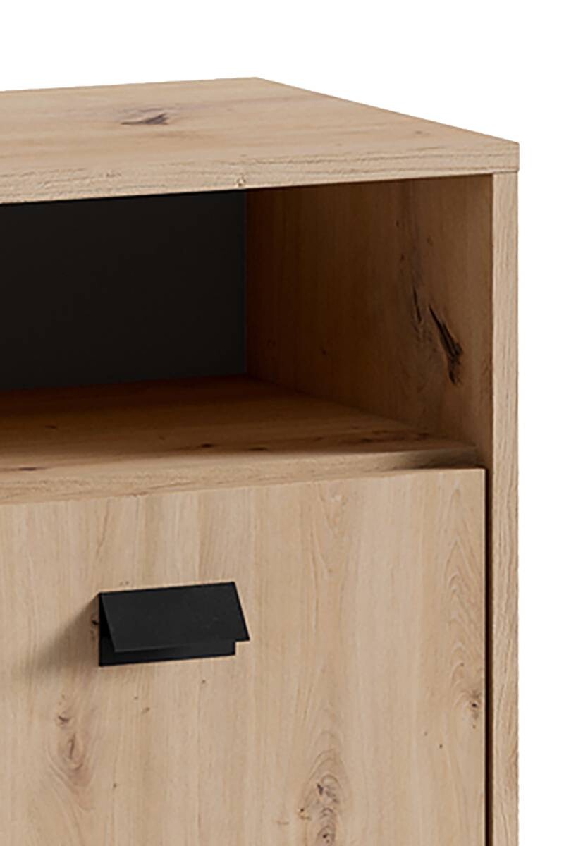 Kommode WELLNESS Eiche Artisan Nachbildung schwarz schwarz anthrazit B/H/T: ca. 80,5x77,5x31 cm