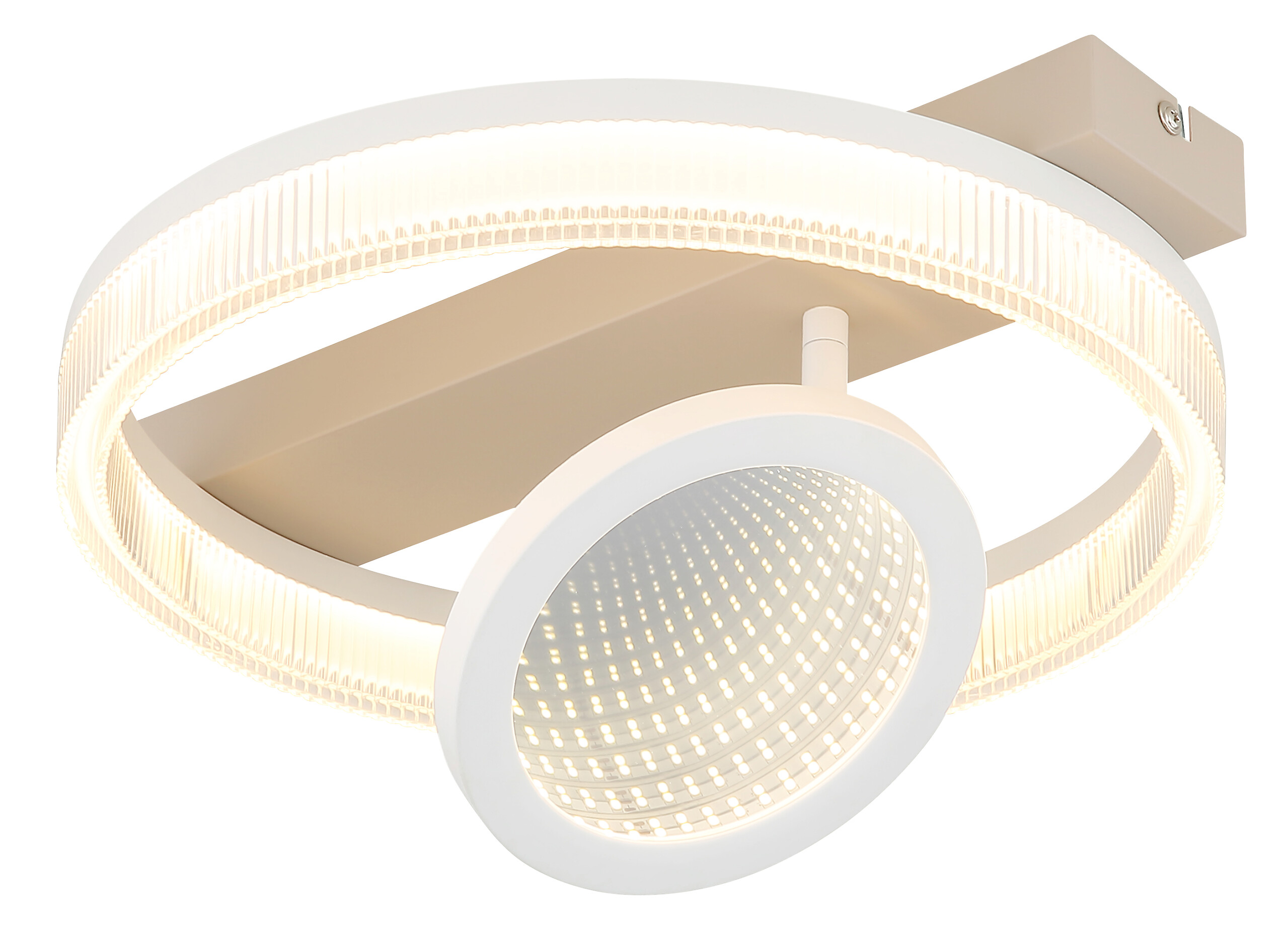 GLOBO Deckenleuchte transparent weiß sand Metall Kunststoff B/H/L: ca. 33x10x36 cm 1 Brennstellen