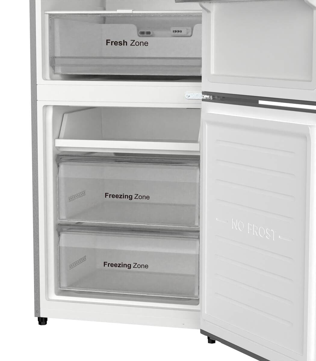 POCOline Kühl-/Gefrierkombination KGK200-442IXNFD Inox B/H/T: ca. 59,5x198,5x67 cm