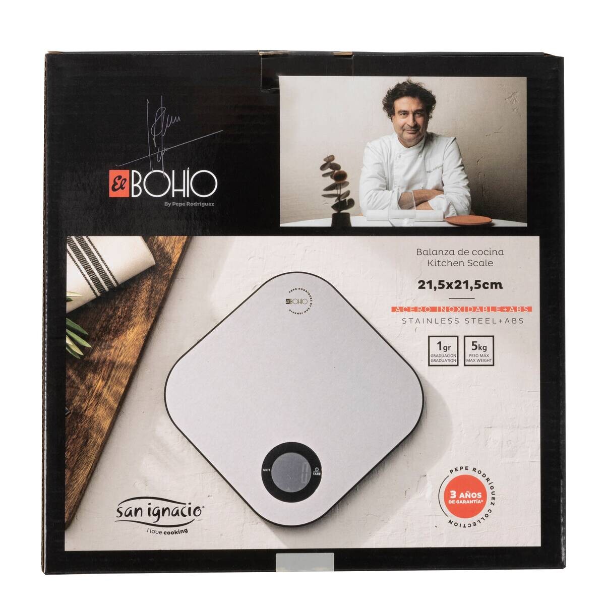 SAN IGNACIO Küchenwaage EL BOHIO silber Edelstahl B/L: ca. 26x26 cm