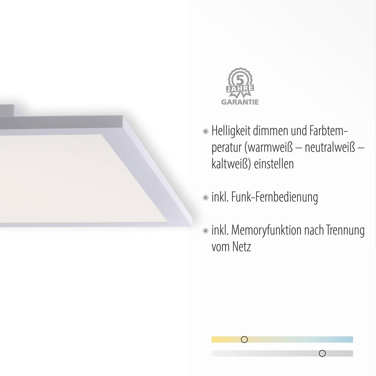 Just Light LED-Deckenpanel FLAT 14531-16 weiß Kunststoff Metall B/H/T: ca. 45x5,6x45 cm 1 Brennstellen