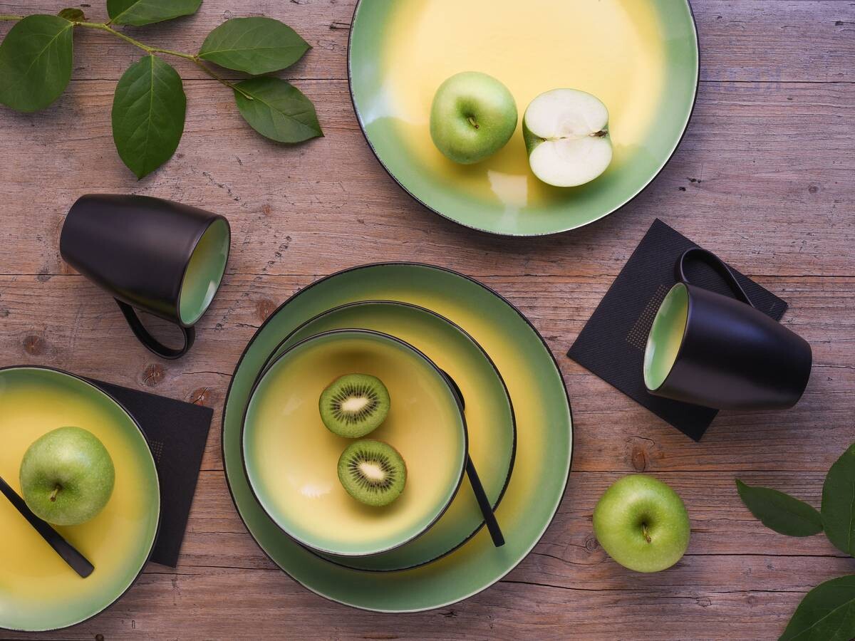 CreaTable Kombiservice HOT GREEN grün Steinzeug 16 tlg.