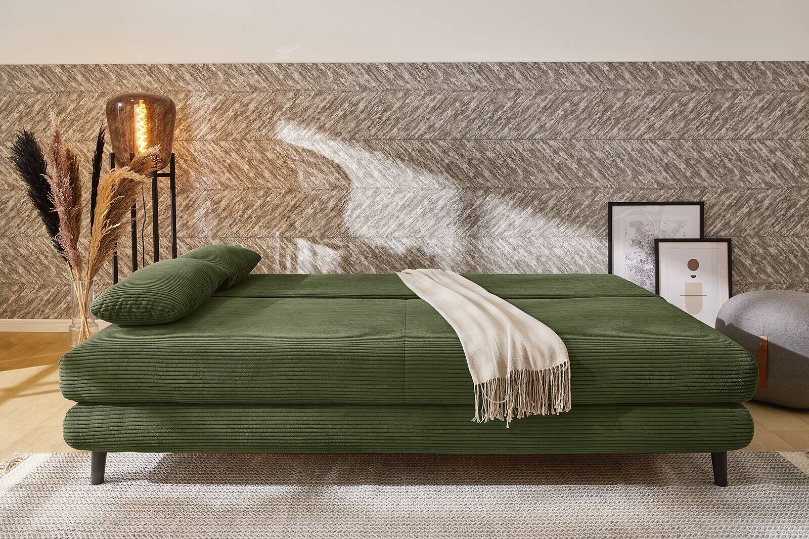 Schlafsofa grün Microfaser B/H/T: ca. 202x74x99 cm Schlafsofa grün Microfaser B/H/T: ca. 202x74x99 cm