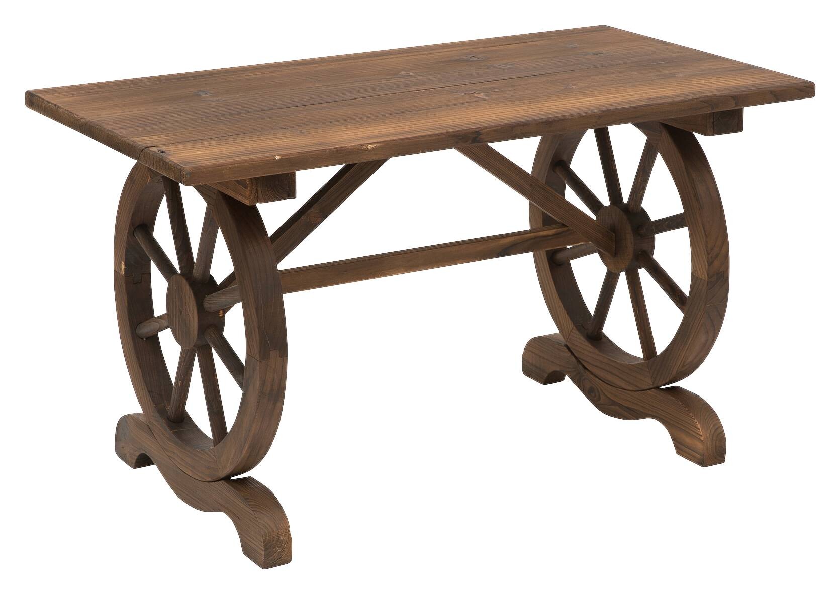 Outsunny Gartentisch natur Holz B/H/L: ca. 60x65x115 cm