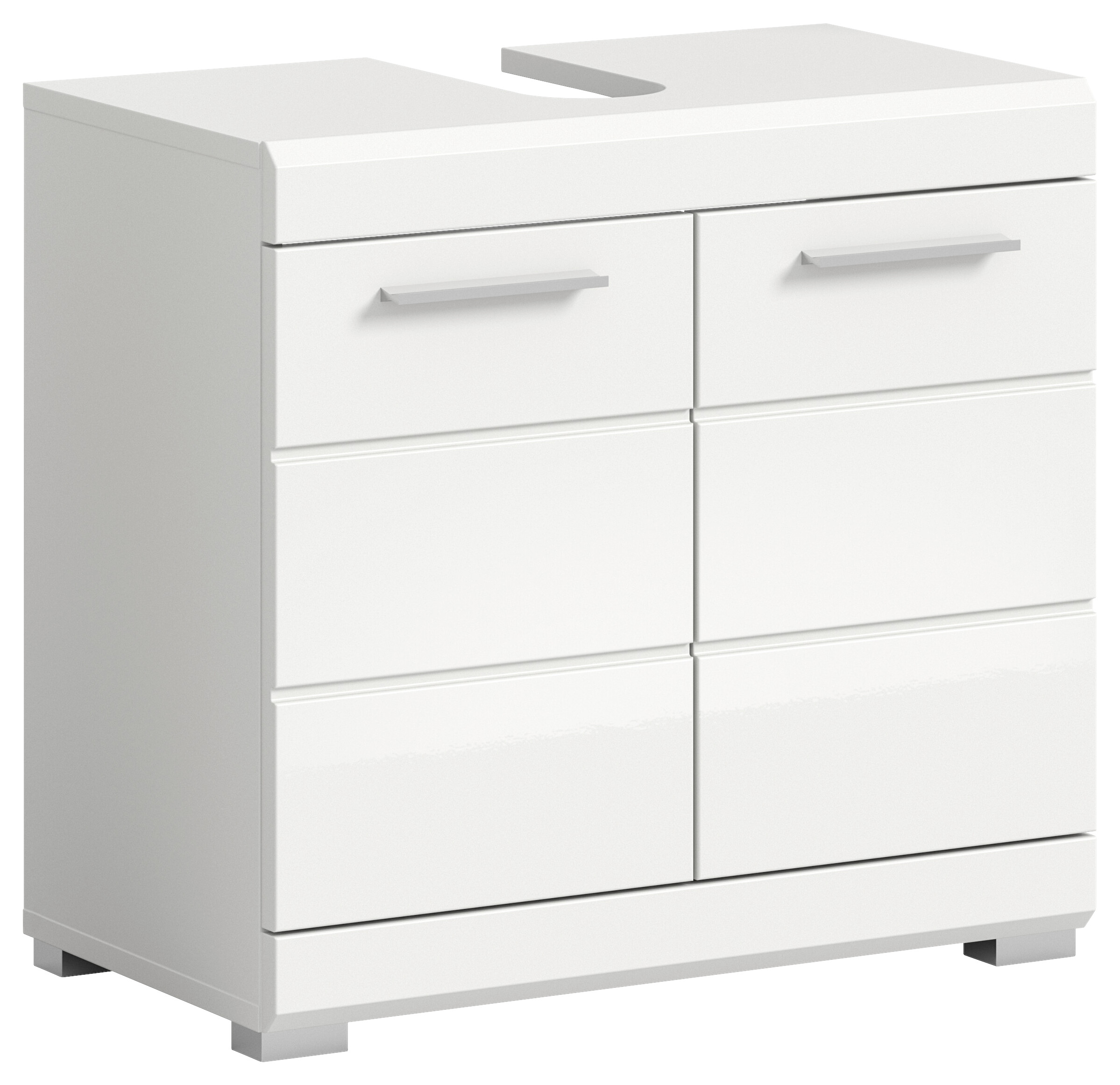 Waschbeckenunterschrank Scout weiß weiß Hochglanz B/H/T: ca. 60x56x34 cm