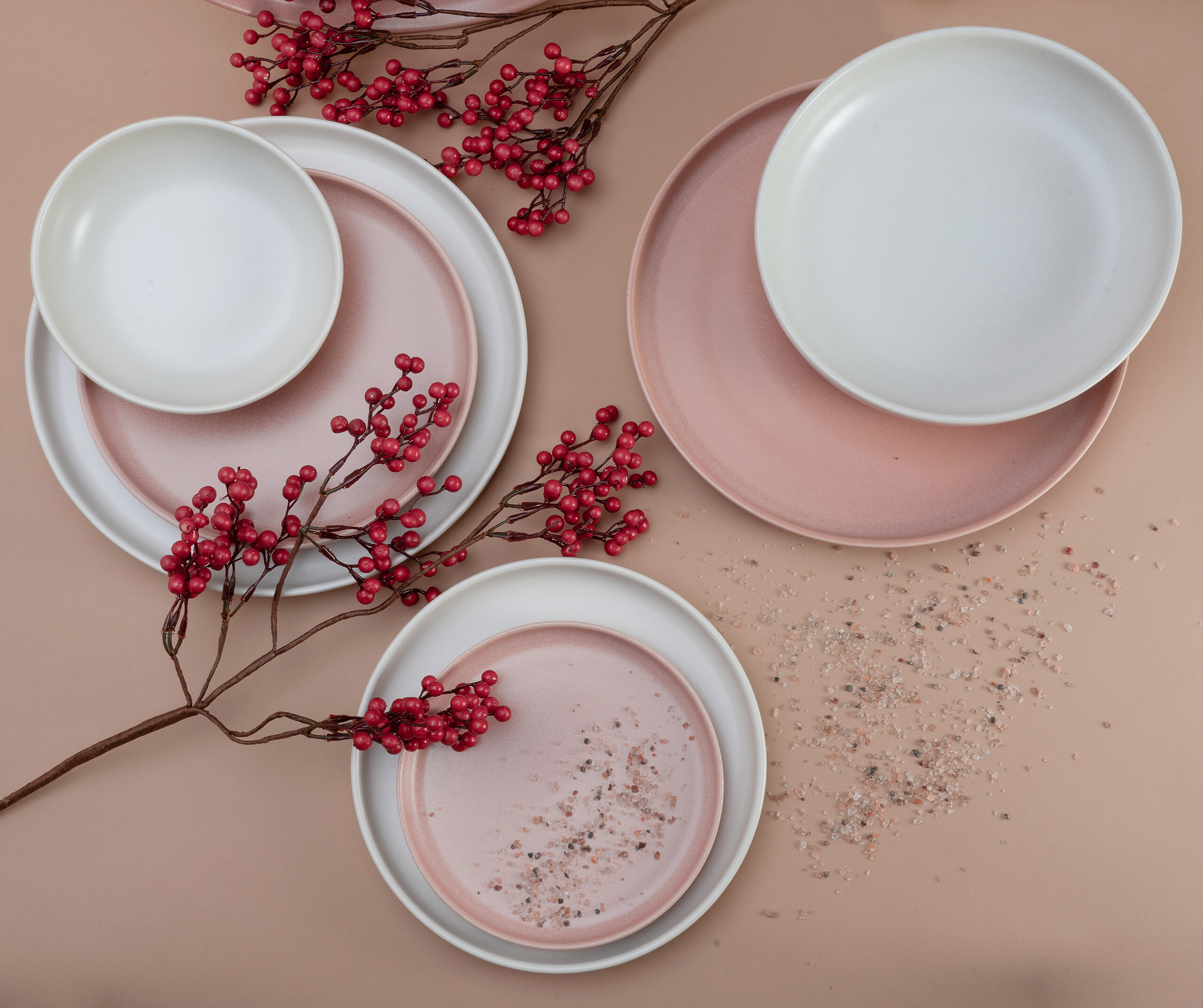 CreaTable Tafelservice Uno Rusty rosé Steinzeug 8 tlg. CreaTable Tafelservice Uno Rusty rosé Steinzeug 8 tlg.