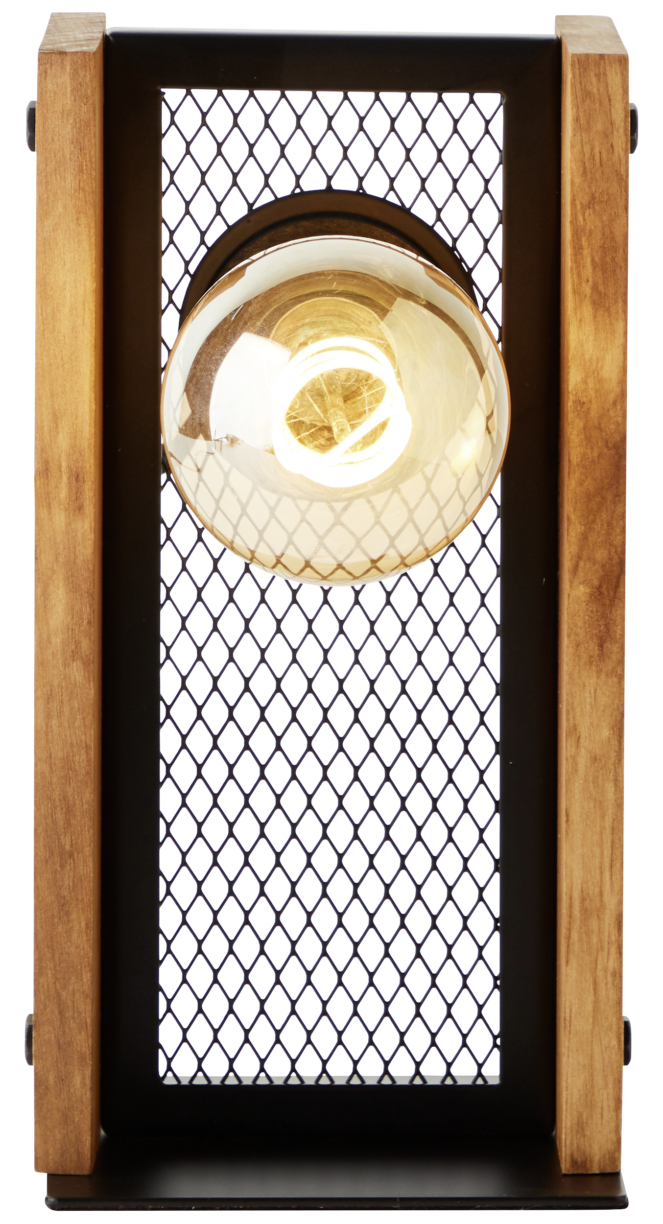 Brilliant Tischleuchte Calandra 93121/76 schwarz natur Metall Holz B/H/T: ca. 12x23,7x12 cm E27 1 Brennstellen