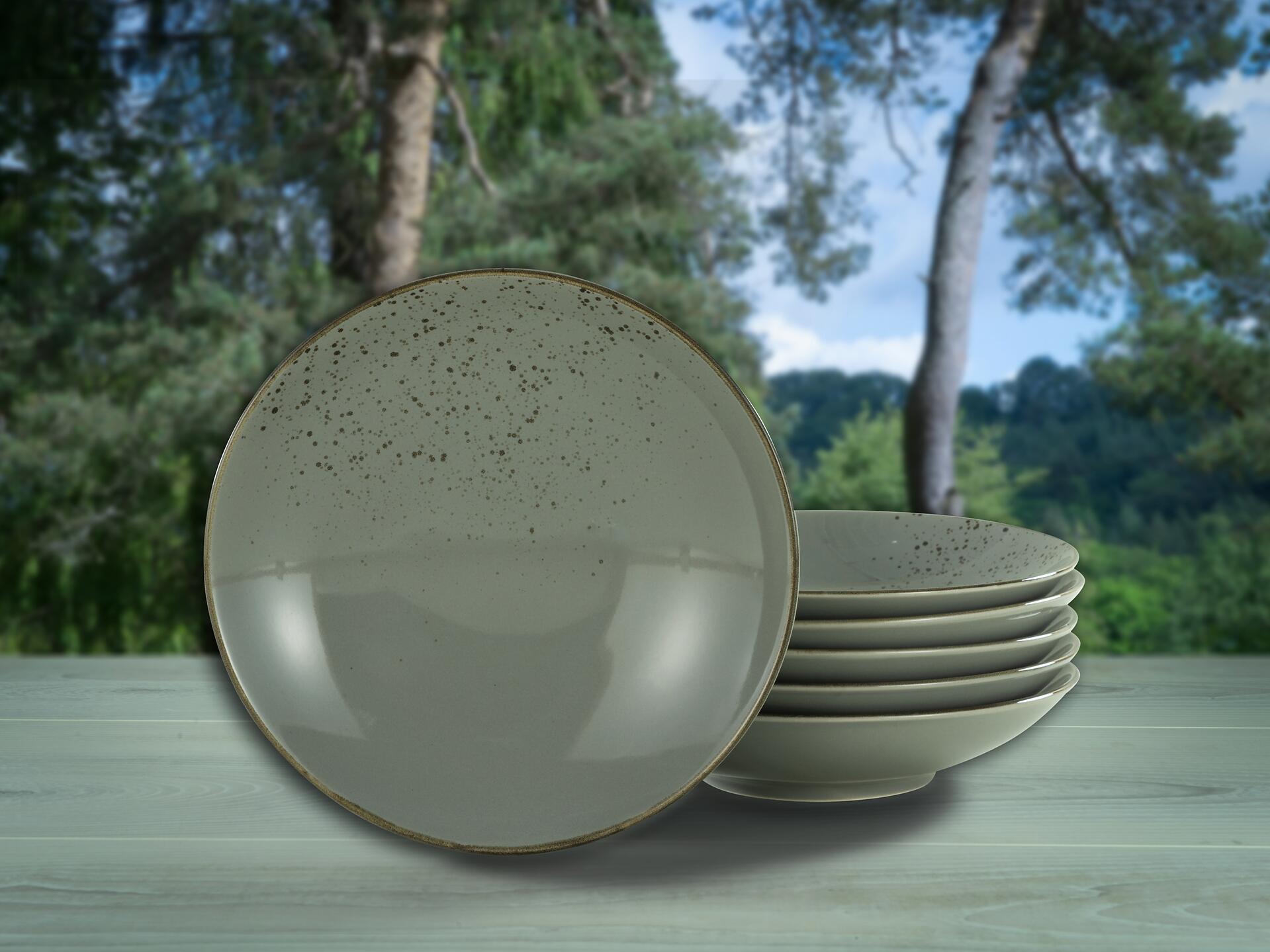 CreaTable Suppenteller NATURE COLLECTION grau Steinzeug D: ca. 22 cm