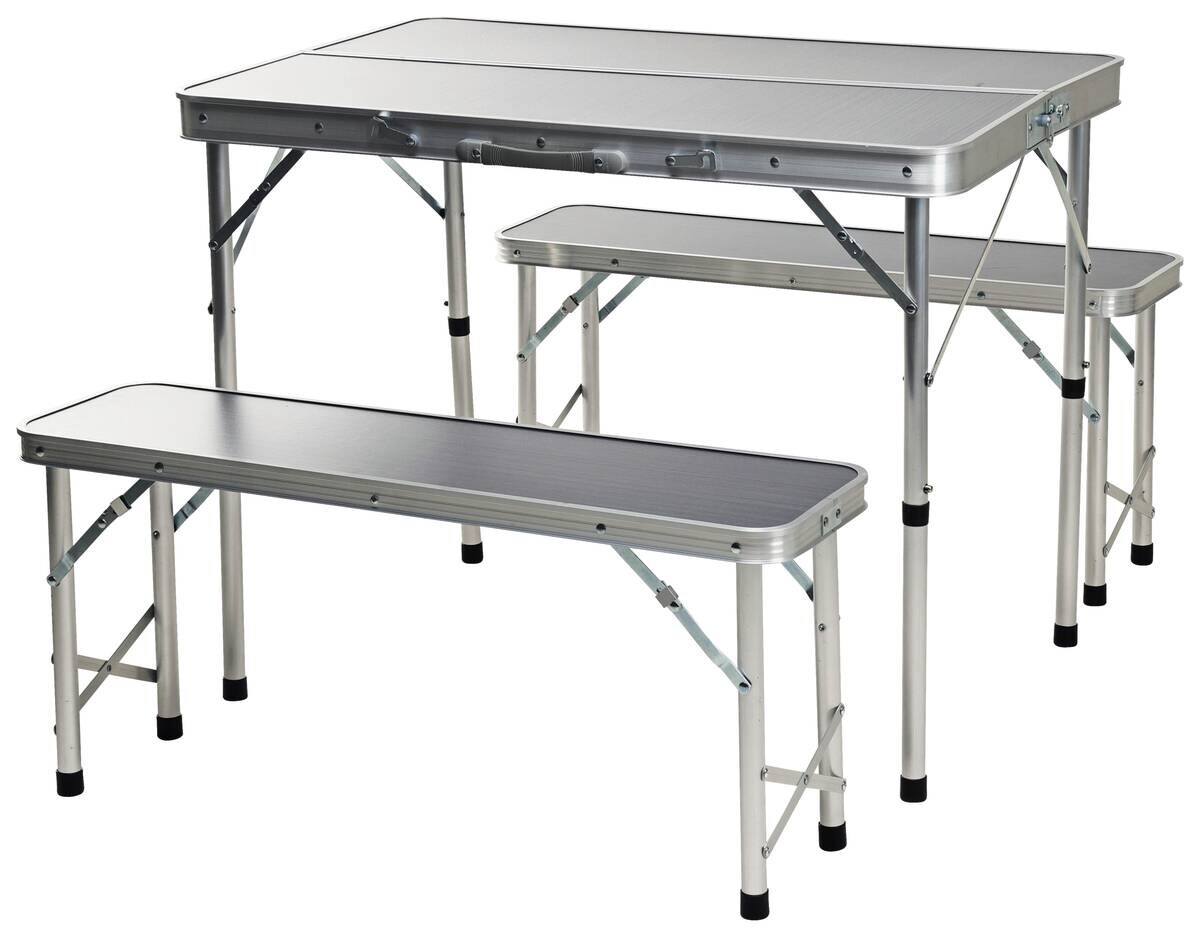 Camping Tischset dunkelgrau MDF B/H/L: ca. 93x11,5x33 cm