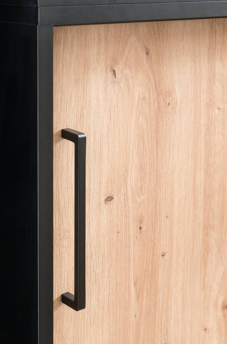 Midischrank Aino Eiche Artisan Nachbildung schwarz matt B/H/T: ca. 51x83,6x41 cm