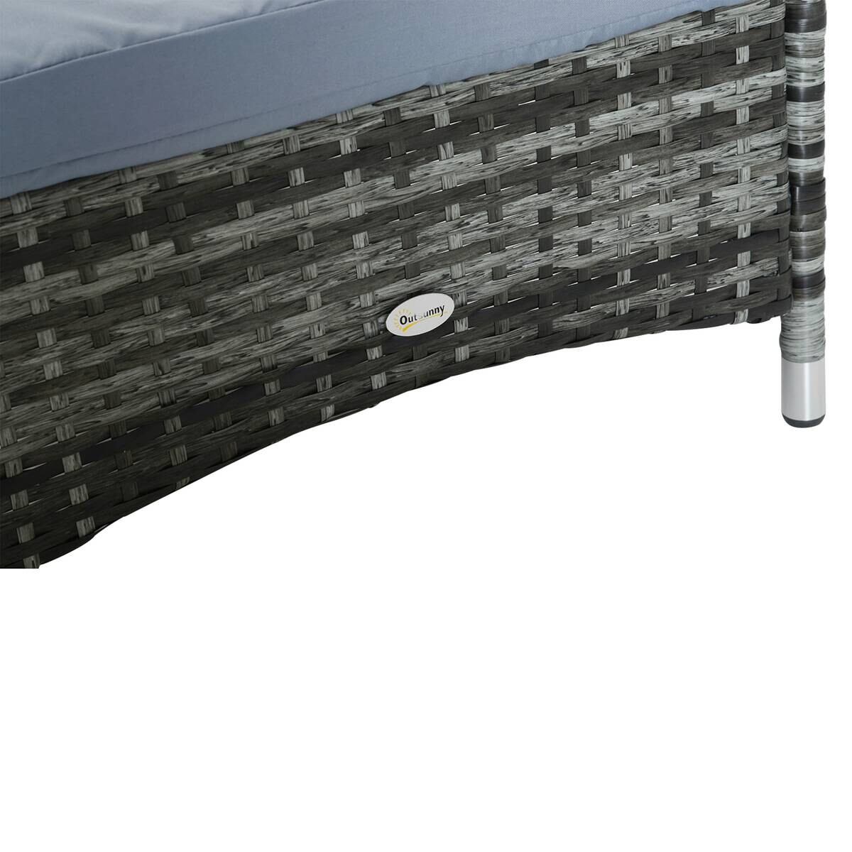 Outsunny Sonnenliege blau Edelstahl B/H/L: ca. 73x200x103 cm