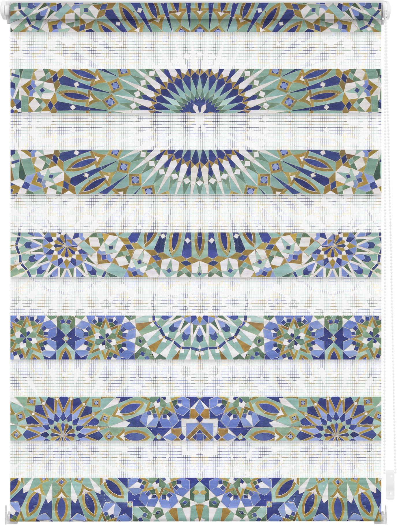 LICHTBLICK Doppelrollo Duo Orentalisches Muster blau B/T: ca. 80x150 cm