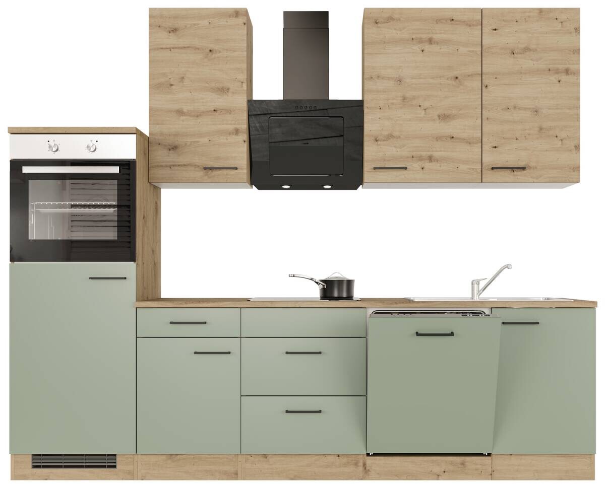 Küchenblock Cara grün matt B/H/T: ca. 280x234x60 cm