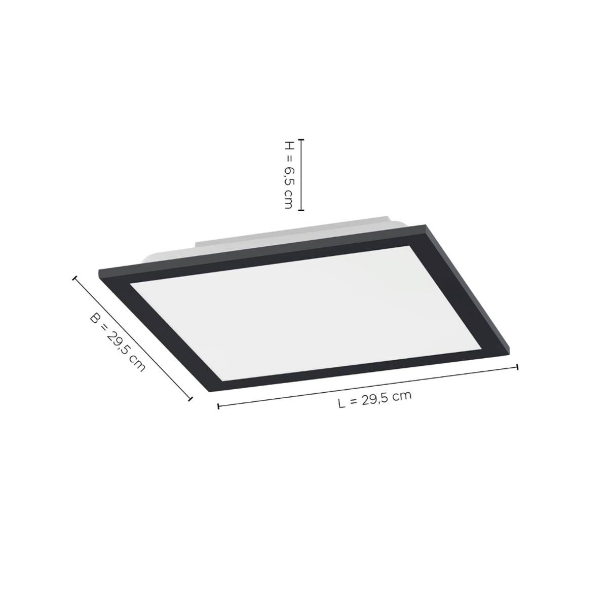 Just Light LED-Deckenpanel FLAT 14754-18 weiß schwarz Metall Kunststoff B/H/T: ca. 29,5x6,5x29,5 cm 1 Brennstellen