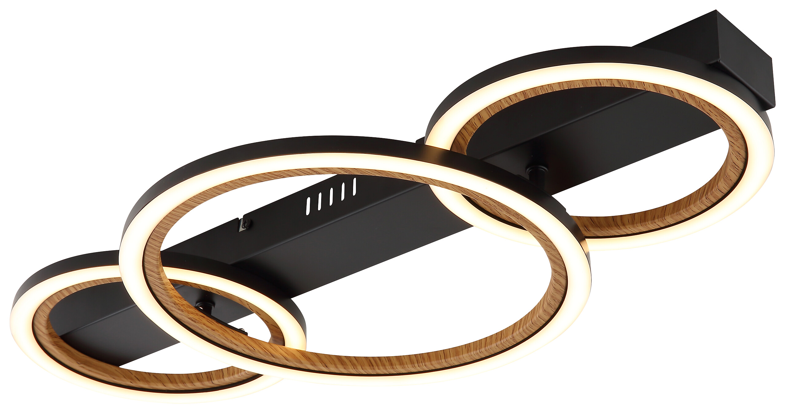 GLOBO LED-Deckenleuchte dunkelbraun Opal mattschwarz Metall Kunststoff B/H/L: ca. 30x7x58 cm 1 Brennstellen