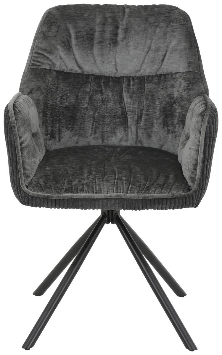 Sessel Amira anthrazit Metall Samt B/H/T: ca. 56x89x61 cm