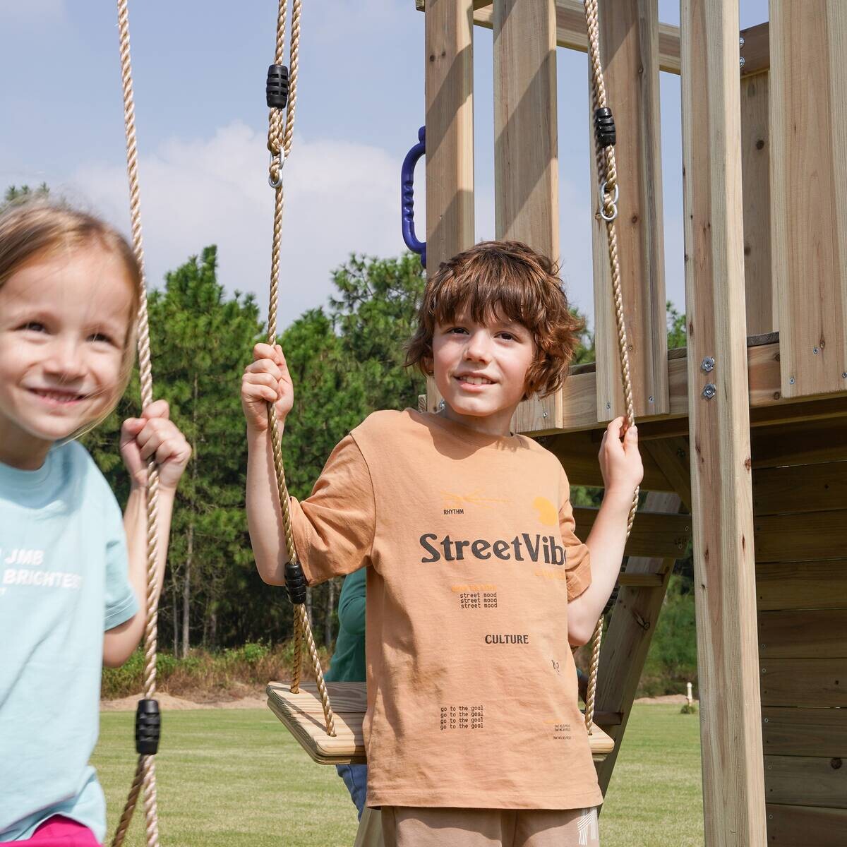 AXI Spielturm Moos blau B/H/L: ca. 342x267x375 cm