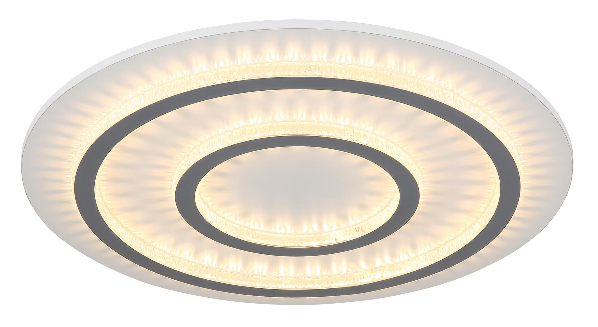 GLOBO LED-Deckenleuchte klar hellgrau weiß Kunststoff Metall H/D: ca. 6x55 cm 1 Brennstellen