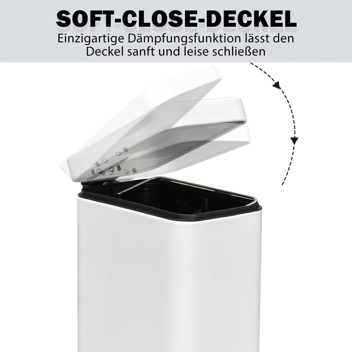 HOMCOM Mülleimer weiß B/H/L: ca. 14x29,2x32 cm