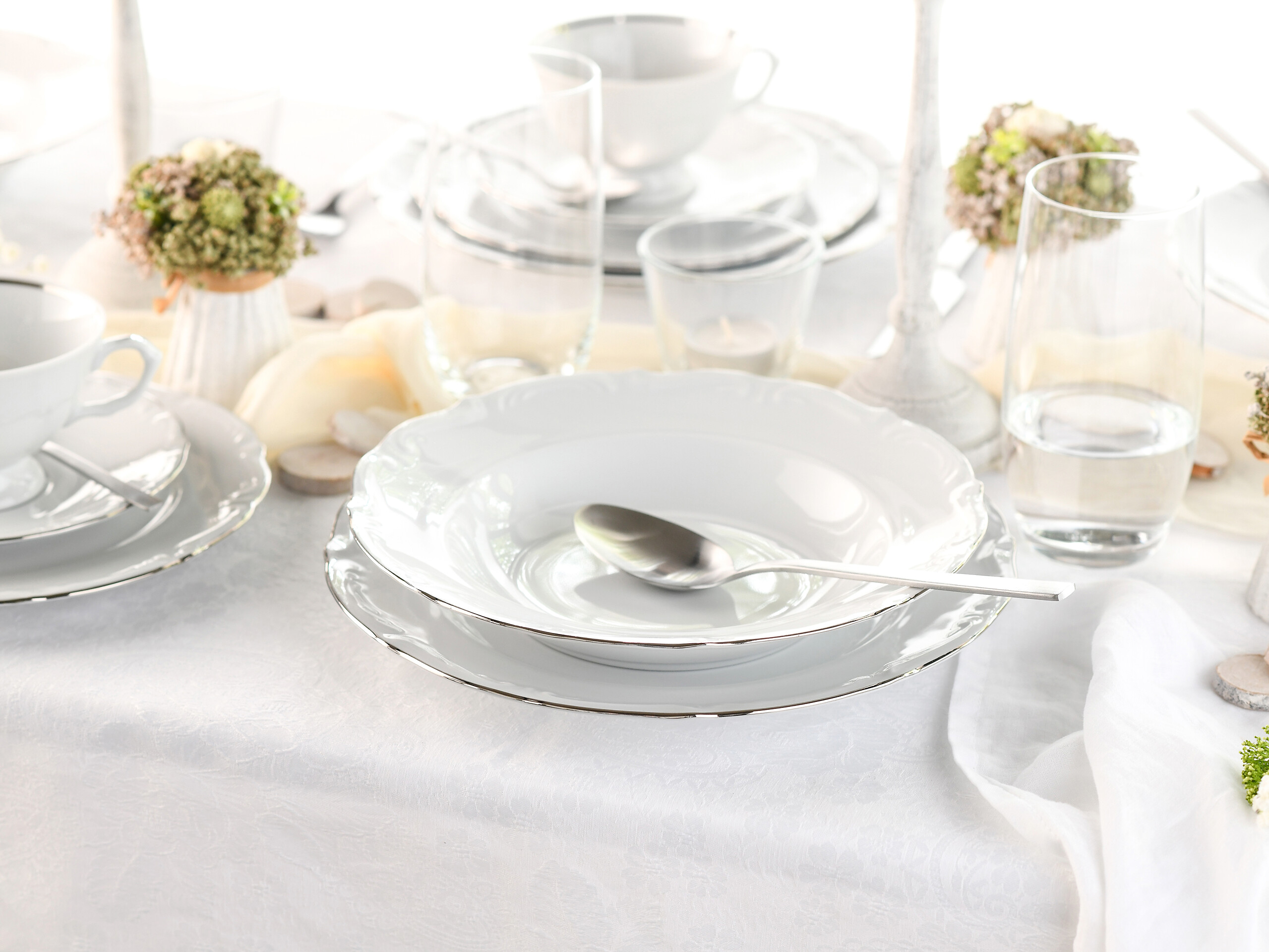 CreaTable Tafelservice Maria Theresia platin Porzellan 30 tlg.