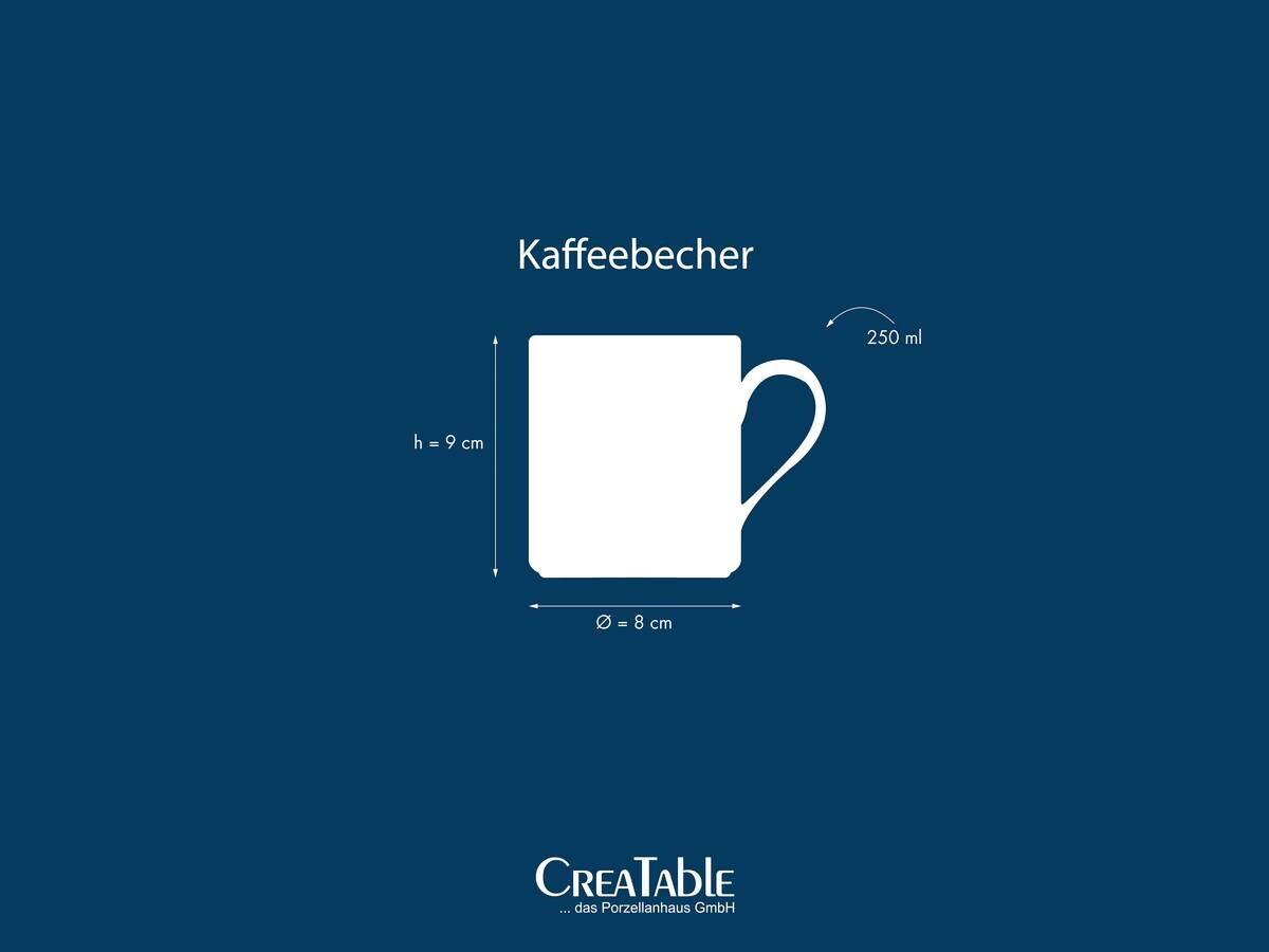 CreaTable Kaffeebecher Polo weiß Porzellan 6 tlg.