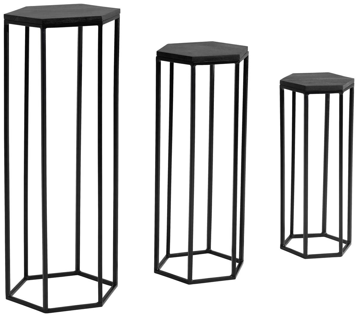 Beistelltisch 3er.-Set. schwarz B/H/T: ca. 35x90x35 cm