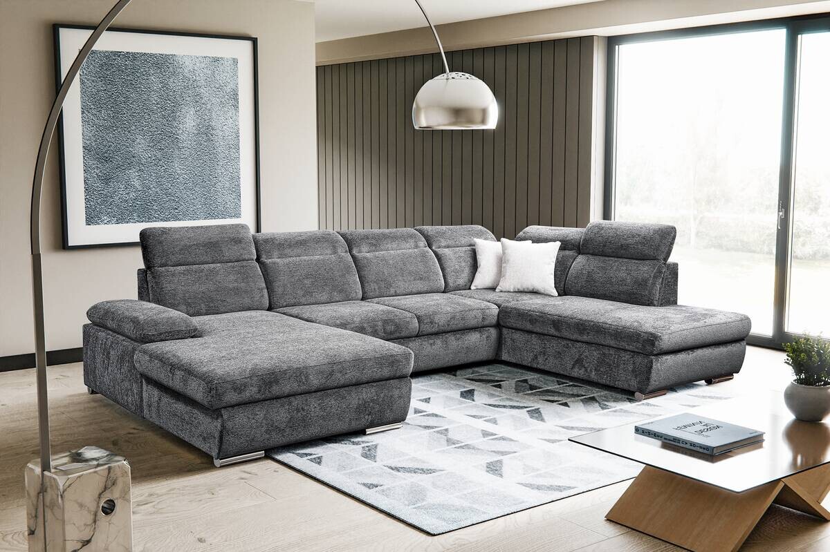 Wohnlandschaft Cordoba anthrazit Webstoff B/H/T: ca. 359x105x232 cm Wohnlandschaft Cordoba anthrazit Webstoff B/H/T: ca. 359x105x232 cm