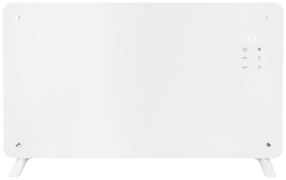 Glasradiator weiß Metall Kunststoff B/H/L: ca. 20x47x76,5 cm ca. 2000 W