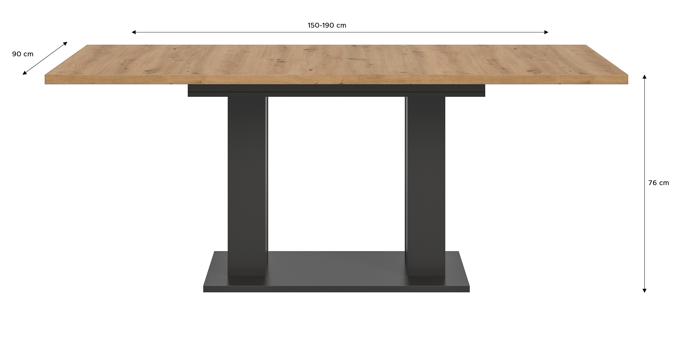 Esstisch MOTION grau Artisan Nachbildung B/H/T: ca. 150x76x90 cm