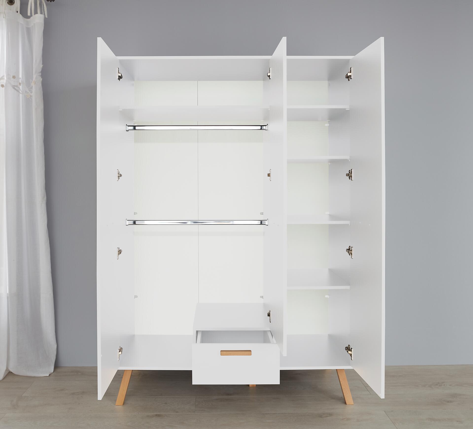 Kleiderschrank Mats weiß B/H/T: ca. 130x190x60 cm